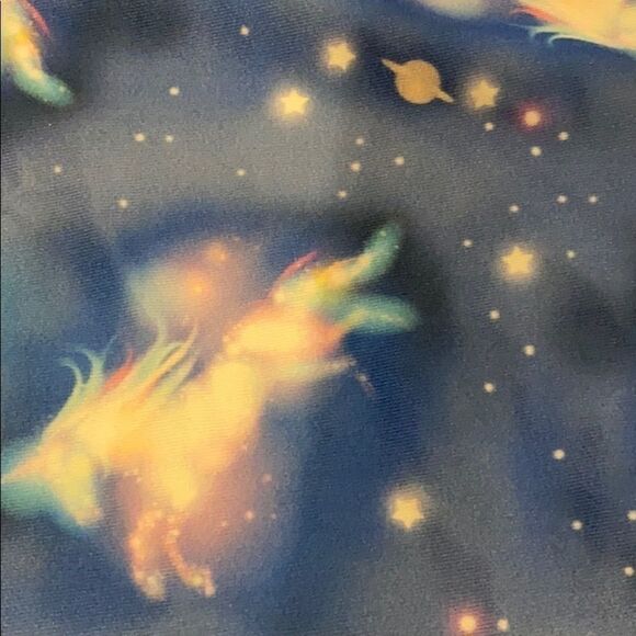 Cruz Girls Blue Unicorn, Moon & Star Two Piece Tankini, Size 6 - Picture 2 of 6